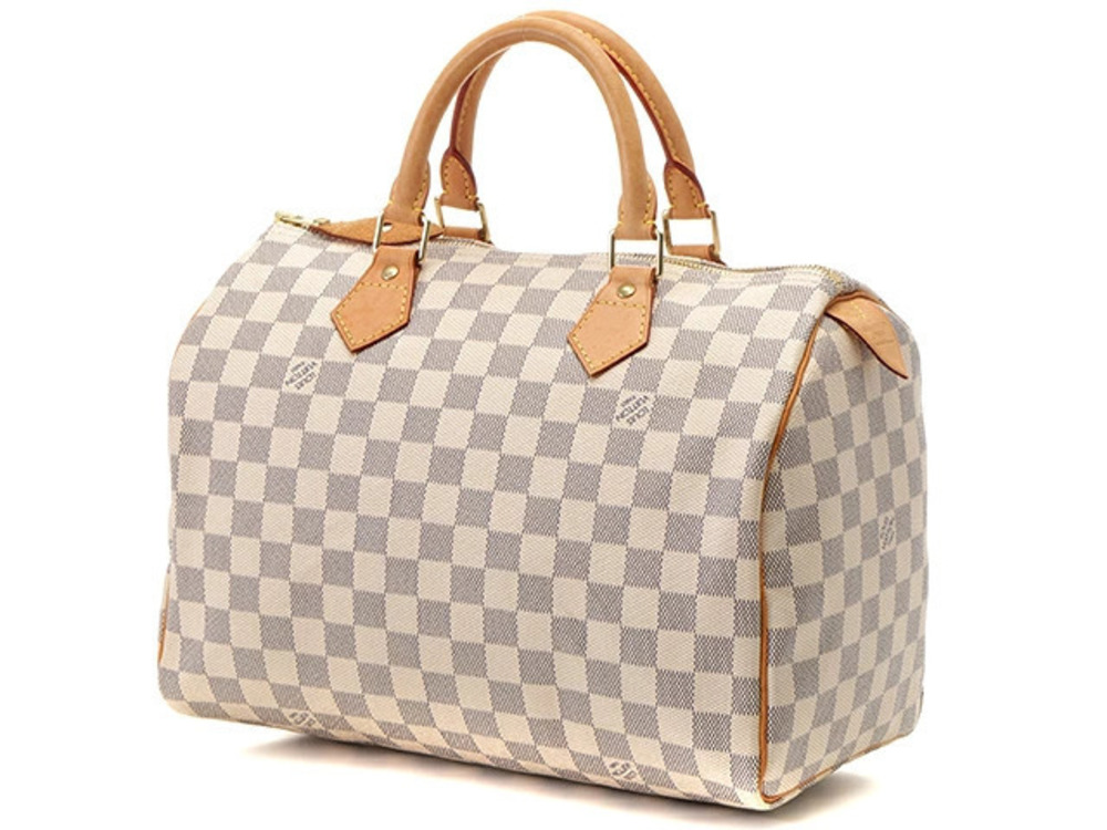 Louis Vuitton Damier Speedy White Azur White